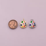 Color Palette charm 18k Gold Filled charm bar charms for bracelets and necklaces minimalist cz pave silver for jewelry making diy