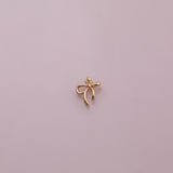 Bow Ribbon charm 18k Gold Filled charm bar charms for bracelets and necklaces minimalist cz pave silver for jewelry making diy