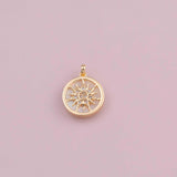Mother of pearl Sun charm 18k Gold Filled charm bar charms for bracelets and necklaces minimalist cz pave silver for jewelry making diy