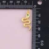 Snake charm 18k Gold Filled charm bar charms for bracelets and necklaces minimalist cz pave silver for jewelry making diy