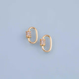 Carabiner Screw Clasp Pave 10x20mm 18K Gold Filled charm bar charms for bracelets and necklaces gf silver minimalist diy jewelry making