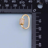 Carabiner Screw Clasp Pave 10x20mm 18K Gold Filled charm bar charms for bracelets and necklaces gf silver minimalist diy jewelry making