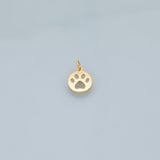 Paws charm dog paw pet charm 18k Gold Filled charm for Charm Bar Bracelets and Necklaces Silver Pave CZ Minimalist Charms