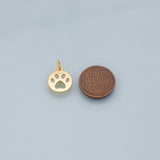 Paws charm dog paw pet charm 18k Gold Filled charm for Charm Bar Bracelets and Necklaces Silver Pave CZ Minimalist Charms