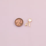 Key charm mother of pearl 18k Gold Filled charm bar charms for bracelets and necklaces minimalist cz pave silver for jewelry making diy