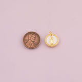 Mary jesus white enamel charm 18k Gold Filled charm bar charms for bracelets and necklaces minimalist cz pave silver for jewelry making diy