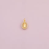 Mary saint oval charm 18k Gold Filled charm bar charms for bracelets and necklaces minimalist cz pave silver for jewelry making diy