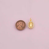 Mary saint oval charm 18k Gold Filled charm bar charms for bracelets and necklaces minimalist cz pave silver for jewelry making diy