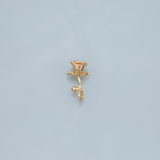 Rose Flower Charms 18k Gold Filled for Charm Bar Bracelets and Necklaces White Gold Silver Pave CZ Minimalist Charms