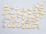 USA State Map Pendant, American States Gold pvd Plated Charms Dainty State Charm Bracelet Necklace for DIY Jewelry Making Supply