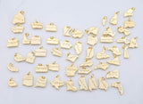 USA State Map Pendant, American States Gold pvd Plated Charms Dainty State Charm Bracelet Necklace for DIY Jewelry Making Supply