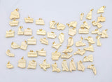 USA State Map Pendant, American States Gold PVD Plated Charms Dainty State Charm Bracelet Necklace for DIY Jewelry Making Supply
