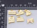 USA State Map Pendant, American States Gold pvd Plated Charms Dainty State Charm Bracelet Necklace for DIY Jewelry Making Supply