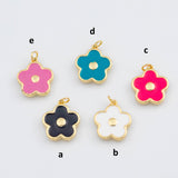 18K Gold PVD Enamel flower daisy charms 17mm 22k pendant charms - Tarnish Resistant