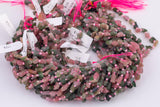 Natural Watermelon Tourmaline Freeform Nugget Beads about 6x7mm or 5x6mm Natural Untreated