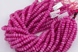 Deep Lilac Fuchsia Purple Jade Beads Roundel 8mm - Full Strand 15.5 inch Strand AAA Quality Smooth