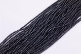 Natural Black Spinel Beads Diamond Cut Round 2mm 3mm Beads 15.5" Strands