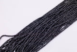 Natural Black Spinel Cube Beads 3mm Beads 15.5" Strands Diamond Cut