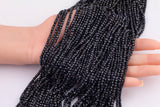 Natural Black Spinel Cube Beads 3mm Beads 15.5" Strands Diamond Cut