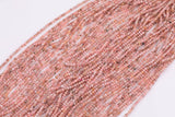 Natural Rhodochrosite Beads 2mm Diamond Cut Round Beads 15.5" Strands