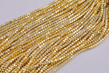 Gold Hematite Cube Beads 3mm 4mm Very Nice Color Beads 15.5" Strands