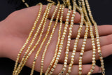 Gold Hematite Cube Beads 3mm 4mm Very Nice Color Beads 15.5" Strands