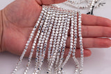 Silver Hematite Cube Beads 3mm 4mm Very Nice Color Beads 15.5" Strands