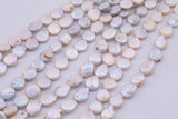 Natural Coin Pearl Beads Natural Freshwater Pearl 15.5" Strands