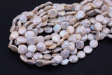 Natural Coin Pearl Beads Natural Freshwater Pearl 15.5" Strands
