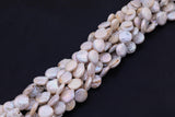 Natural Coin Pearl Beads Natural Freshwater Pearl 15.5" Strands