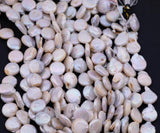 Natural Coin Pearl Beads Natural Freshwater Pearl 15.5" Strands