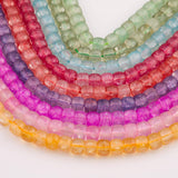 Fire Quartz Beads 10mmBarrel Roundel Shaped Smooth Beads 15.5" Strands Fuchsia Hot Pink Green Red Orange Yellow Blue Purple Cracked Quartz