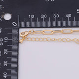 Charm Bar Bracelet 14k PVD Ion Plated Silver Bracelet Paperclip Chain 4x10mm