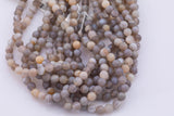 8mm Natural Striped Gray Agate Beads Faceted Round 15.5" Untreated Loose Beads 8mm