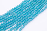 Aquamarine Jade Beads 8mm Smooth Round 15.5" Loose Beads
