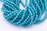 Aquamarine Jade Beads 8mm Smooth Round 15.5" Loose Beads