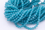 Aquamarine Jade Beads 8mm Smooth Round 15.5" Loose Beads