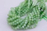 Natural Green Jade Beads 6mm 8mm Smooth Round 15.5" Loose Beads