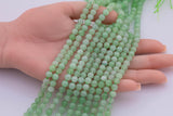 Natural Green Jade Beads 6mm 8mm Smooth Round 15.5" Loose Beads