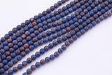 Lapis Jade Beads 8mm Smooth Round 15.5" Loose Beads Dyed Jade