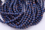 Lapis Jade Beads 8mm Smooth Round 15.5" Loose Beads Dyed Jade