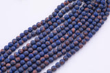 Lapis Jade Beads 8mm Smooth Round 15.5" Loose Beads Dyed Jade