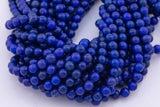 Royal Navy Blue Jade Beads 8mm 10mm Smooth Round 15.5" Loose Beads Dyed Jade