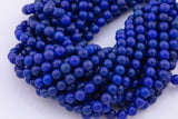 Royal Navy Blue Jade Beads 8mm 10mm Smooth Round 15.5" Loose Beads Dyed Jade