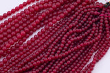6mm 8mm Maroon Jade Beads Smooth Round 15.5" Loose Beads Dyed Jade