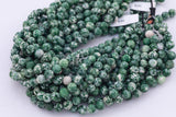 Mossy Agate Jade Beads 8mm Smooth Round 15.5" Loose Beads Dyed Jade