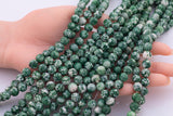 Mossy Agate Jade Beads 8mm Smooth Round 15.5" Loose Beads Dyed Jade