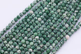 Mossy Agate Jade Beads 8mm Smooth Round 15.5" Loose Beads Dyed Jade