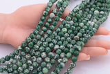 Mossy Agate Jade Beads 8mm Smooth Round 15.5" Loose Beads Dyed Jade