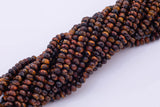 Diamond Cut Tiger's Eye Faceted Roundel Beads 8mm Smooth Round 15.5" Loose Beads Natural Untreated